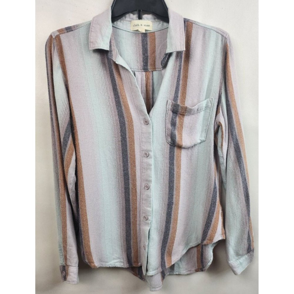 Anthropologie Striped Button Down Shirt - Pastel Hues
